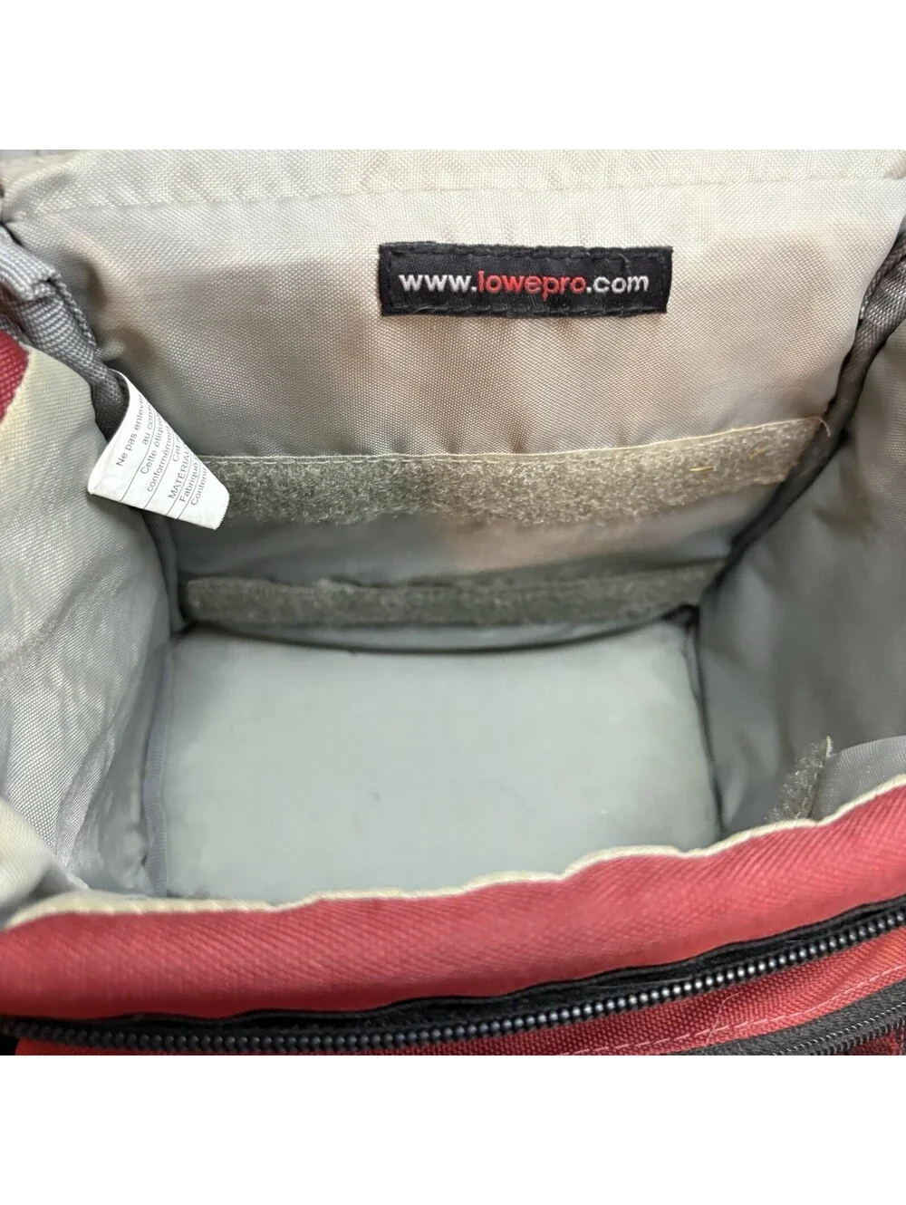 Lowepro Camera Bag Padded Handle Strap Maroon Carry Tote Case Outdoor Hiking